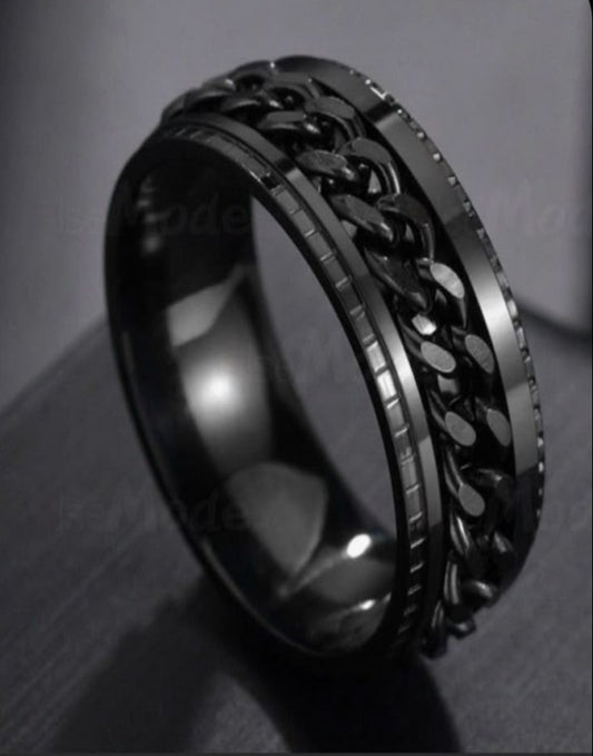 Black Stainless Steel Spinner Chain Ring